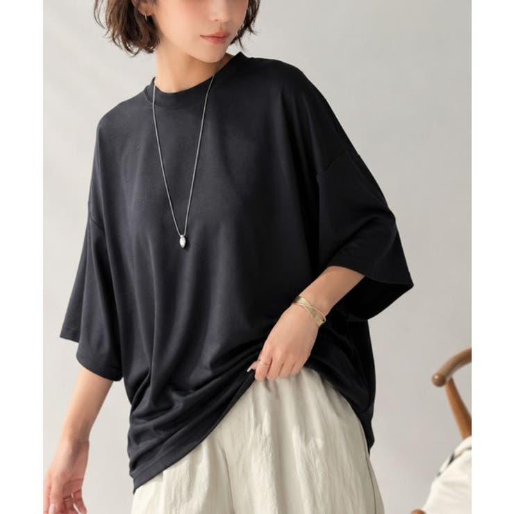 艶感素材で美しいシルエット。ダンボールビッグTシャツ | Classical Elf  | 詳細画像23 