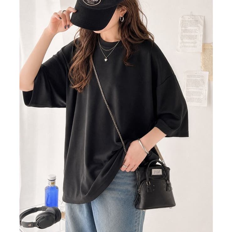 艶感素材で美しいシルエット。ダンボールビッグTシャツ | Classical Elf  | 詳細画像26 