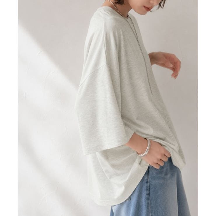 艶感素材で美しいシルエット。ダンボールビッグTシャツ | Classical Elf  | 詳細画像31 
