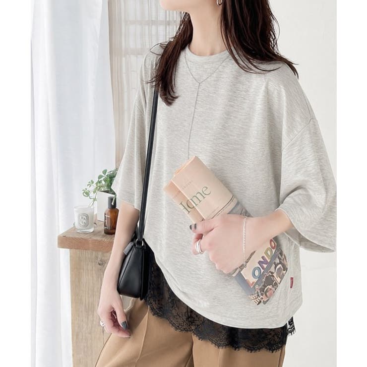 艶感素材で美しいシルエット。ダンボールビッグTシャツ | Classical Elf  | 詳細画像40 