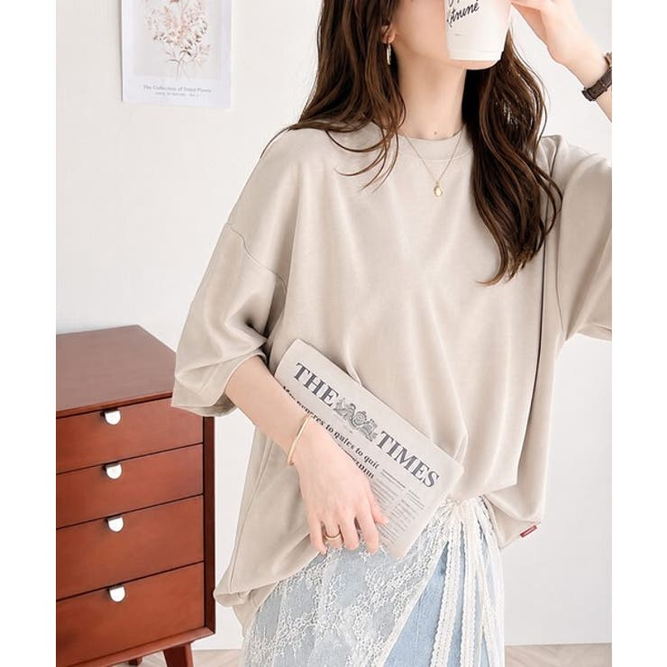 艶感素材で美しいシルエット。ダンボールビッグTシャツ | Classical Elf  | 詳細画像42 