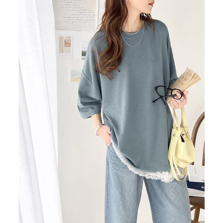 艶感素材で美しいシルエット。ダンボールビッグTシャツ | Classical Elf  | 詳細画像45 