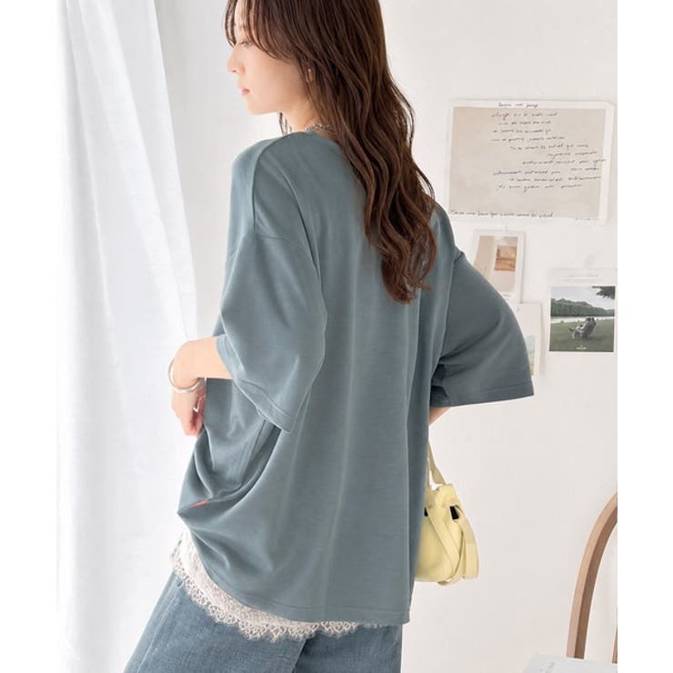 艶感素材で美しいシルエット。ダンボールビッグTシャツ | Classical Elf  | 詳細画像47 