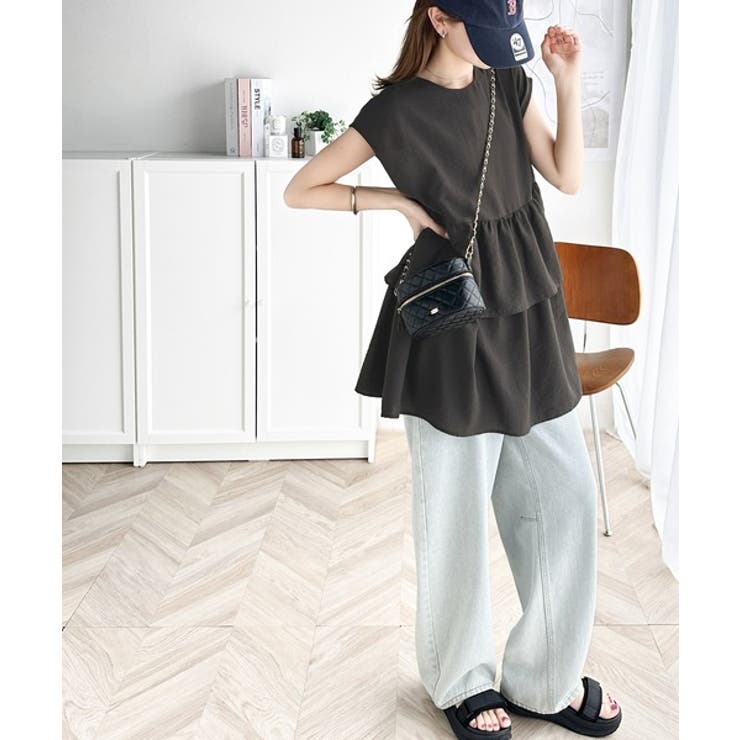 エアリータッチのふんわりトップス。前後2wayティアードチュニックブラウス | Classical Elf  | 詳細画像7 