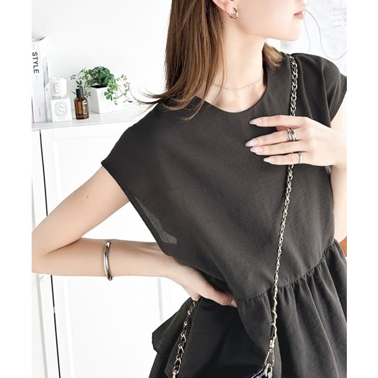 エアリータッチのふんわりトップス。前後2wayティアードチュニックブラウス | Classical Elf  | 詳細画像8 