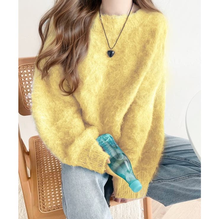 カジュアルに女性らしさをプラス。バルーンスリーブ短丈シャギーニットプルオーバー | Classical Elf  | 詳細画像11 