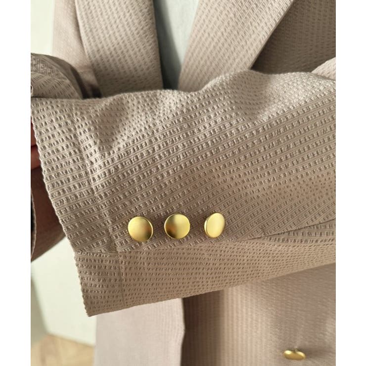 トレンドのオーバーサイズシルエット♪サッカー素材長袖ビッグジャケット(ダブル) | Classical Elf  | 詳細画像16 