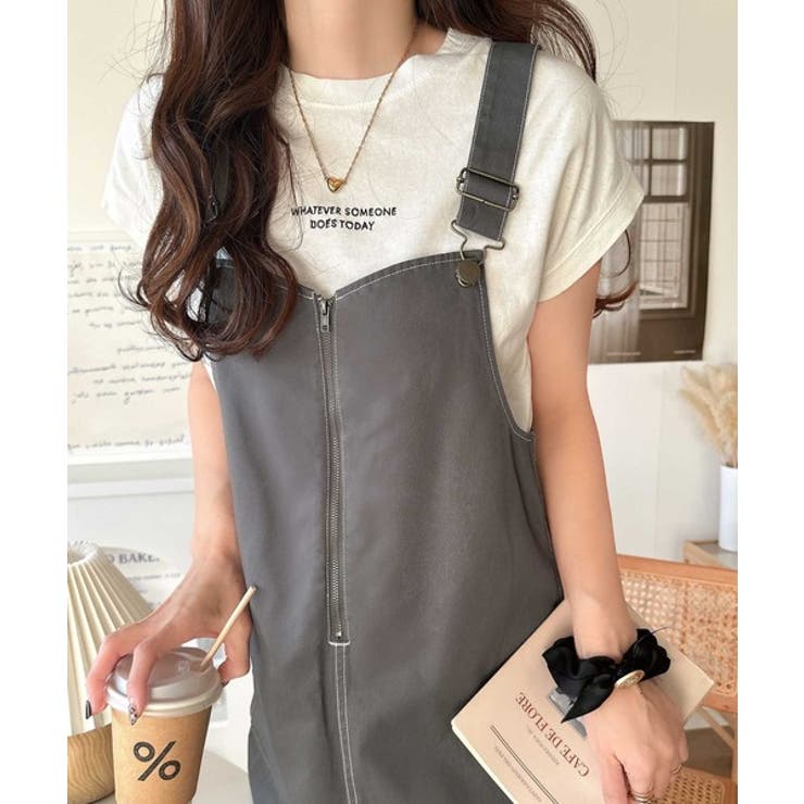 大人が着るカジュアル新定番！綿100％配色ステッチロング丈ジャンパースカート | Classical Elf  | 詳細画像33 