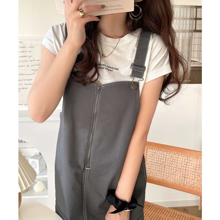 大人が着るカジュアル新定番！綿100％配色ステッチロング丈ジャンパースカート | Classical Elf  | 詳細画像34 