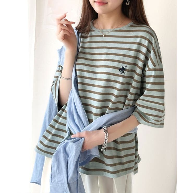 ラフにキマる大人スタイル。オーガニックコットン100%オーバーサイズパネルボーダ… | Classical Elf  | 詳細画像37 