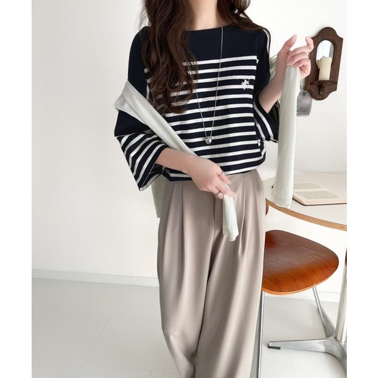 ラフにキマる大人スタイル。オーガニックコットン100%オーバーサイズパネルボーダ… | Classical Elf  | 詳細画像47 