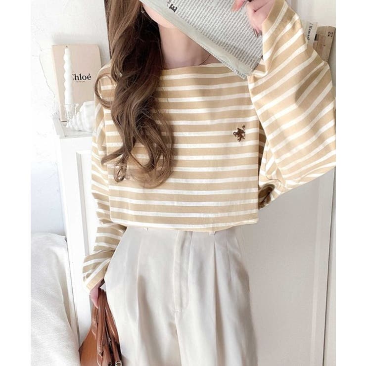 快適な着心地と洗練されたデザインが魅力。オーガニックコットンパネル ボーダーTシ… | Classical Elf  | 詳細画像13 