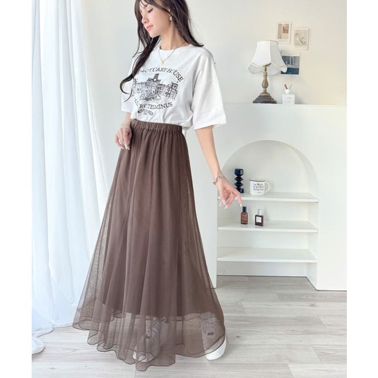 優雅さ際立つ主役級。大人のマーメイドダブルチュールスカート（ロング