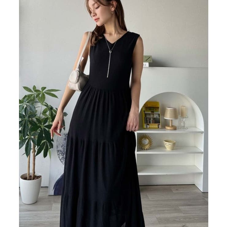 ふんわり透け感で大人フェミニン。前後2WAY3段シアーティアードニットワンピース… | Classical Elf  | 詳細画像8