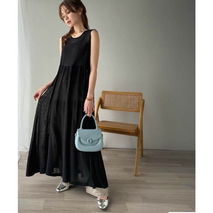 ふんわり透け感で大人フェミニン。前後2WAY3段シアーティアードニットワンピース… | Classical Elf  | 詳細画像11