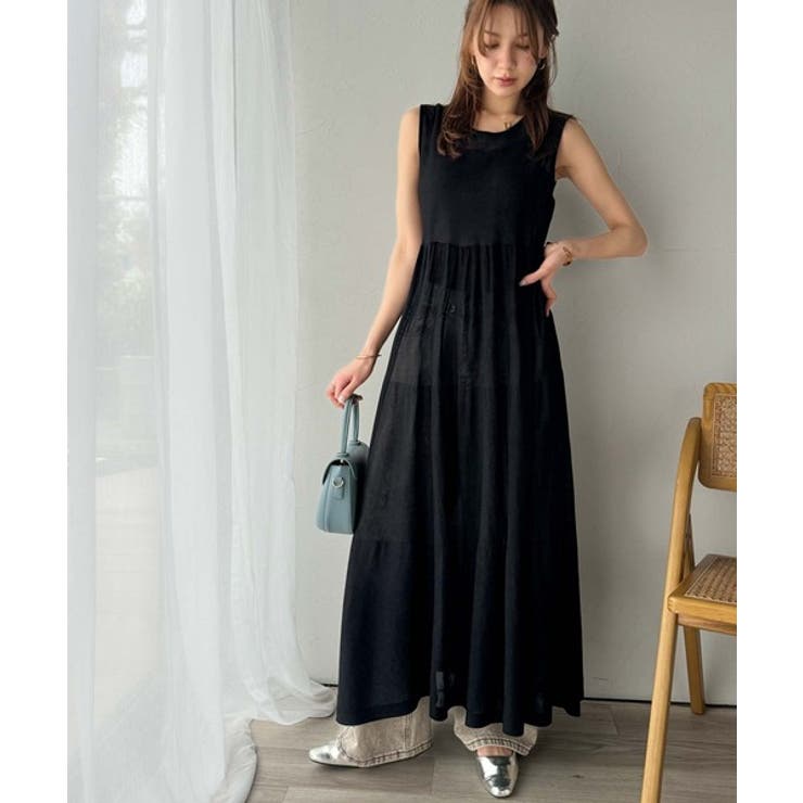 ふんわり透け感で大人フェミニン。前後2WAY3段シアーティアードニットワンピース… | Classical Elf  | 詳細画像12