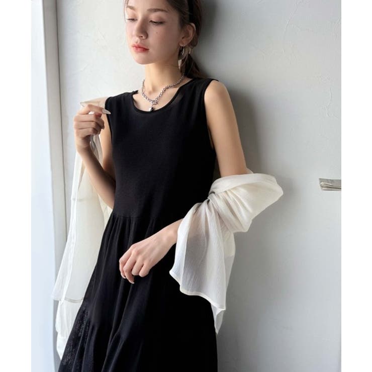 ふんわり透け感で大人フェミニン。前後2WAY3段シアーティアードニットワンピース… | Classical Elf  | 詳細画像13