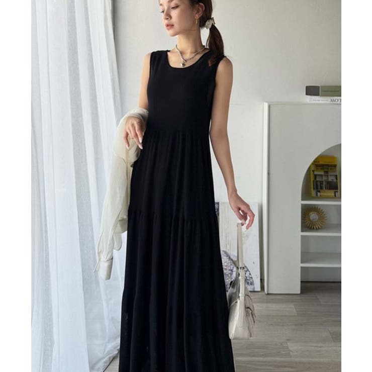 ふんわり透け感で大人フェミニン。前後2WAY3段シアーティアードニットワンピース… | Classical Elf  | 詳細画像15