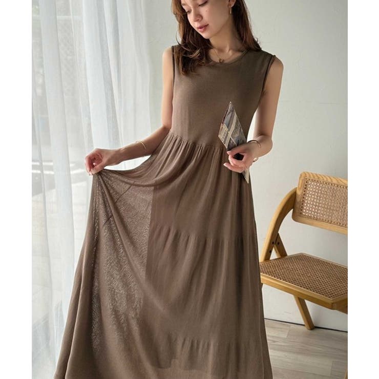 ふんわり透け感で大人フェミニン。前後2WAY3段シアーティアードニットワンピース… | Classical Elf  | 詳細画像18