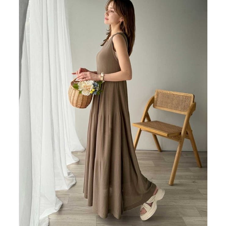 ふんわり透け感で大人フェミニン。前後2WAY3段シアーティアードニットワンピース… | Classical Elf  | 詳細画像21