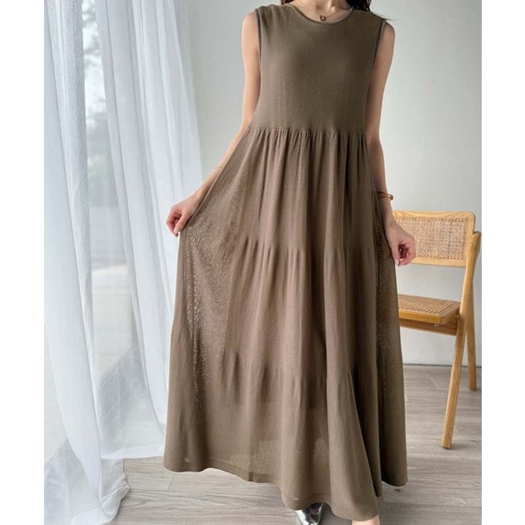 ふんわり透け感で大人フェミニン。前後2WAY3段シアーティアードニットワンピース… | Classical Elf  | 詳細画像34