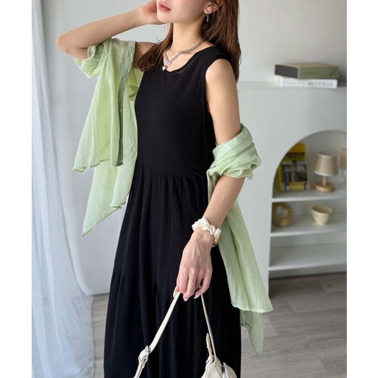 ふんわり透け感で大人フェミニン。前後2WAY3段シアーティアードニットワンピース… | Classical Elf  | 詳細画像7