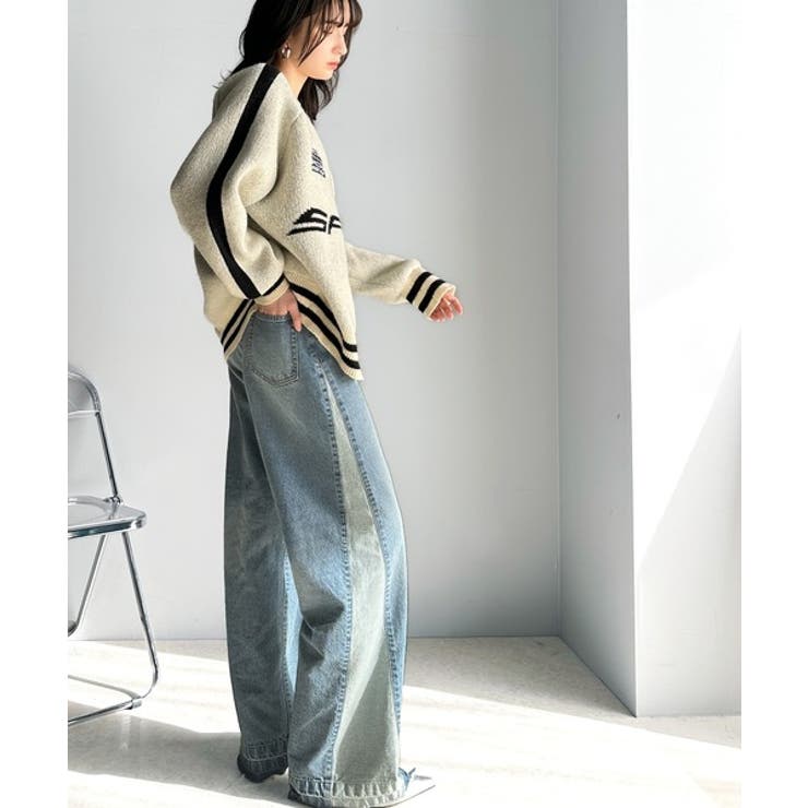 環境に優しいサステナブル素材。綿100%サイド切替ハイウエストワイドストレートデ… | Classical Elf  | 詳細画像18