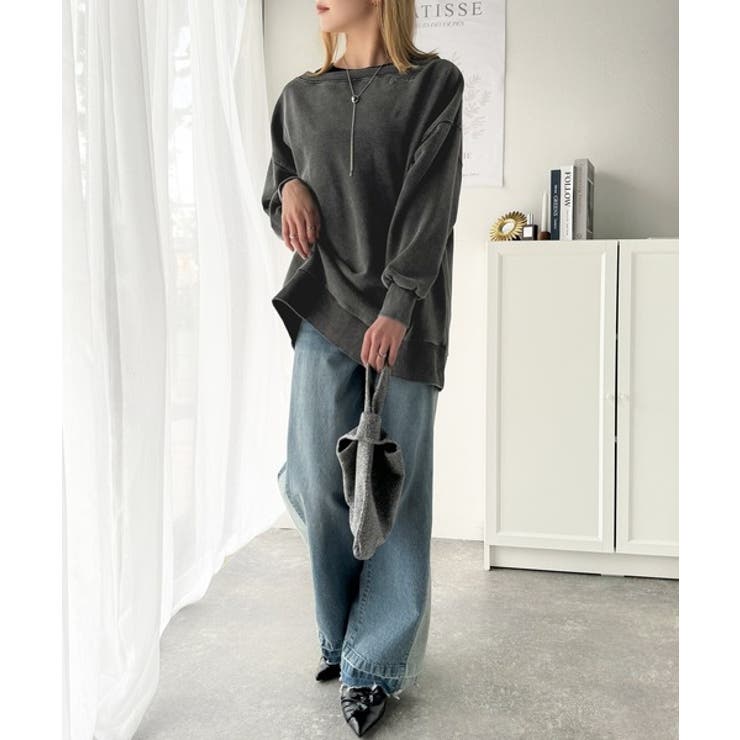 環境に優しいサステナブル素材。綿100%サイド切替ハイウエストワイドストレートデ… | Classical Elf  | 詳細画像20