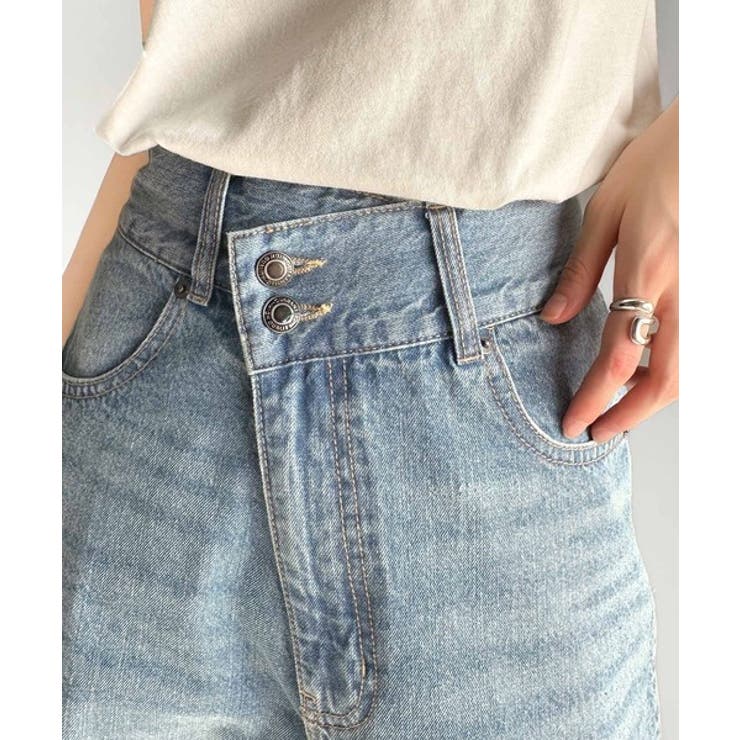 環境に優しいサステナブル素材。綿100%サイド切替ハイウエストワイドストレートデ… | Classical Elf  | 詳細画像26