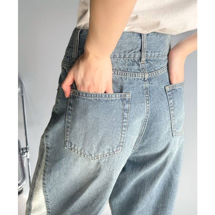 環境に優しいサステナブル素材。綿100%サイド切替ハイウエストワイドストレートデ… | Classical Elf  | 詳細画像27