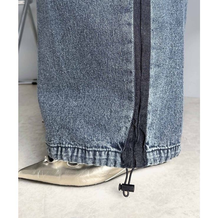 環境に優しいサステナブル素材。綿100％デニム素材サイドラインワイドイージーパン… | Classical Elf  | 詳細画像25 