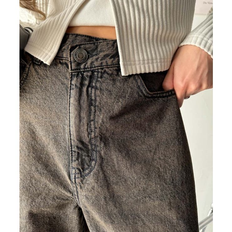環境に優しいサステナブル素材。綿100％ウエストアシメワイドストレートダメージデ… | Classical Elf  | 詳細画像17 