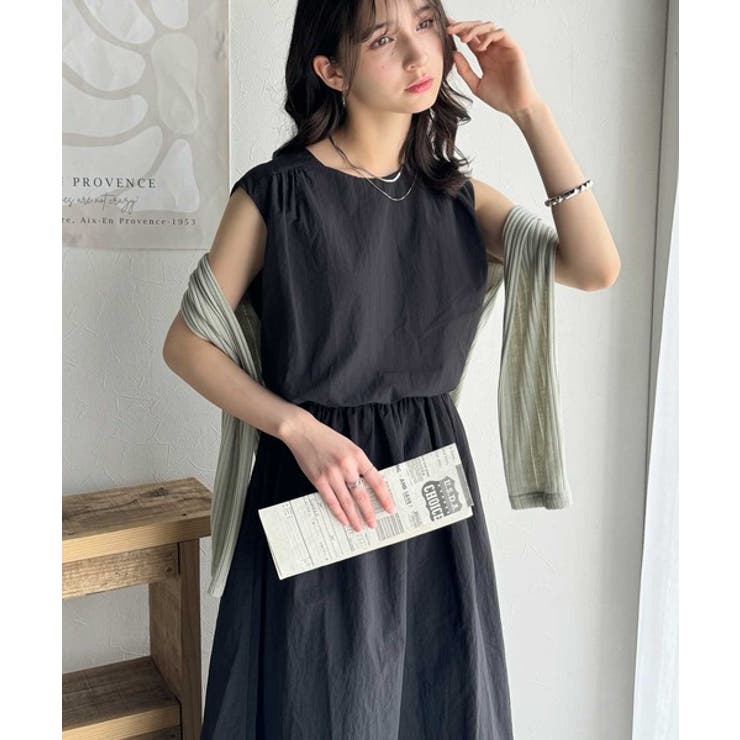 新品❤️archivoネイビーノースリーブワンピース Qoo10 Classical Elf 無地 ロング丈 ノースリーブ ワンピース