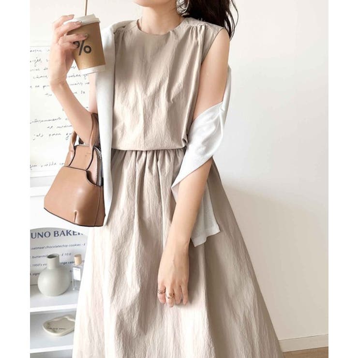 1枚で即お洒落見え。セットアップ風Aラインノースリーブロングワンピース | Classical Elf  | 詳細画像20 