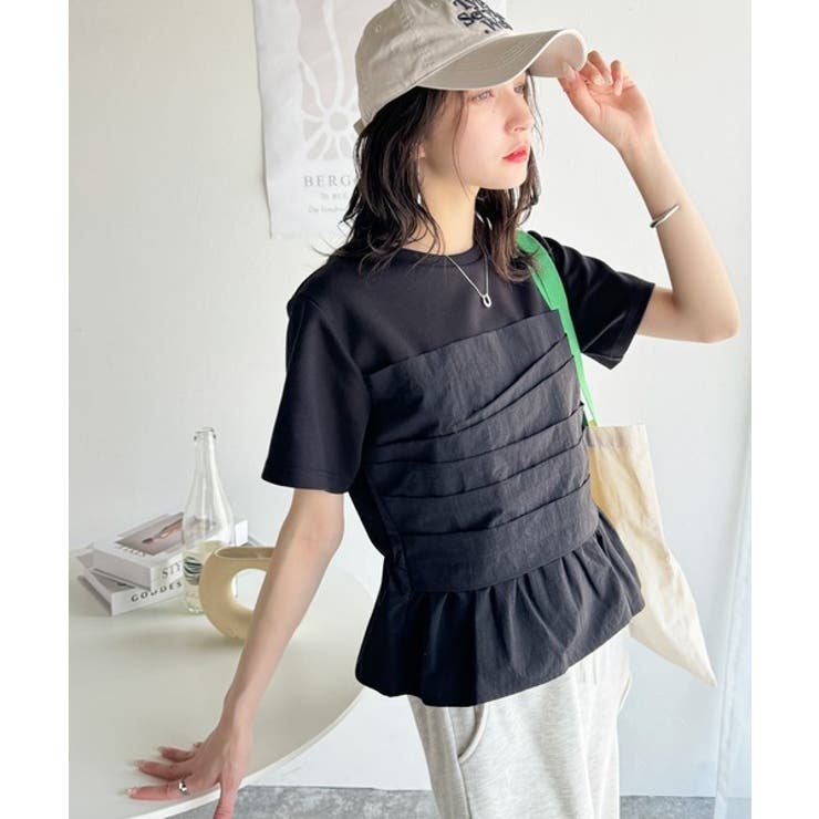 簡単おしゃれが叶う。Tシャツ×ビスチェドッキング半袖トップス | Classical Elf  | 詳細画像41 