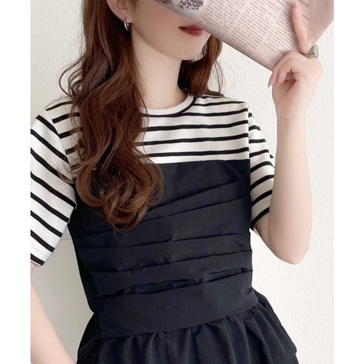 簡単おしゃれが叶う。Tシャツ×ビスチェドッキング半袖トップス | Classical Elf  | 詳細画像49 