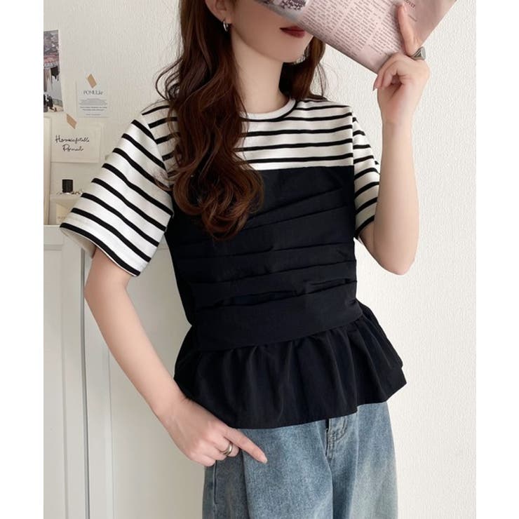 簡単おしゃれが叶う。Tシャツ×ビスチェドッキング半袖トップス | Classical Elf  | 詳細画像51 