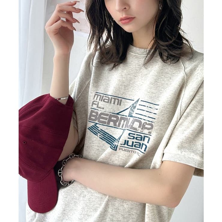 オートミール | こなれカジュアルの新定番。前後2wayヴィンテージ風グラフィックプリント裏毛スウ… | Classical Elf 