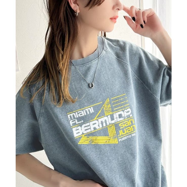 インディゴ | こなれカジュアルの新定番。前後2wayヴィンテージ風グラフィックプリント裏毛スウ… | Classical Elf 