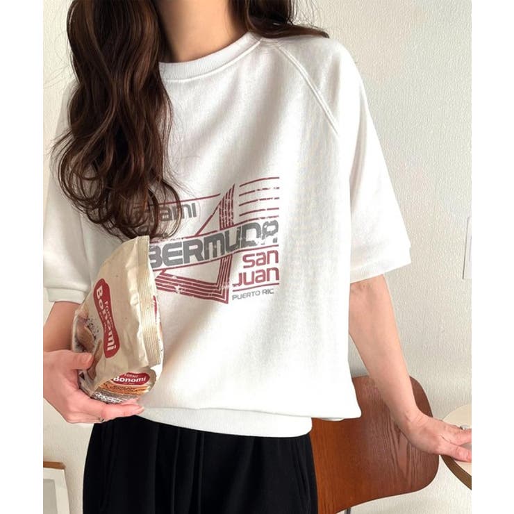 こなれカジュアルの新定番。前後2wayヴィンテージ風グラフィックプリント裏毛スウ… | Classical Elf  | 詳細画像2 