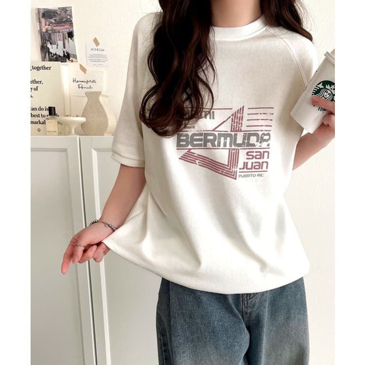 こなれカジュアルの新定番。前後2wayヴィンテージ風グラフィックプリント裏毛スウ… | Classical Elf  | 詳細画像4 