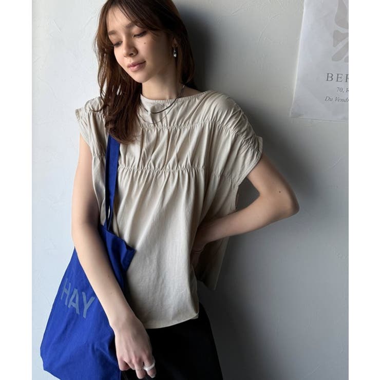 着るだけでオシャレ度ワンランクアップ。綿100％シルケット加工シャーリングトップ… | Classical Elf  | 詳細画像8 