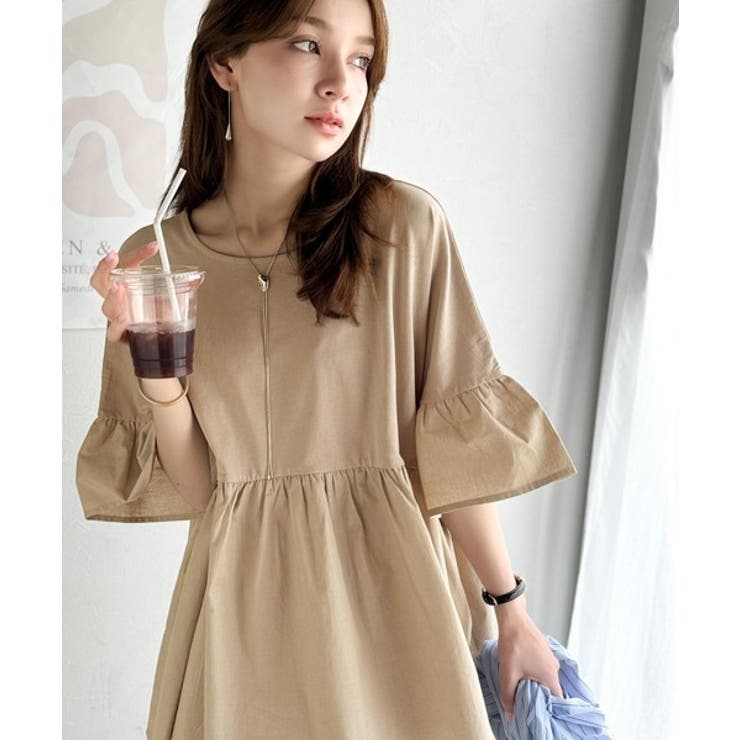 特別な日常を演出。綿100％前後2WAYシルケット加工布帛コンビリボンペプラムト… | Classical Elf  | 詳細画像29 