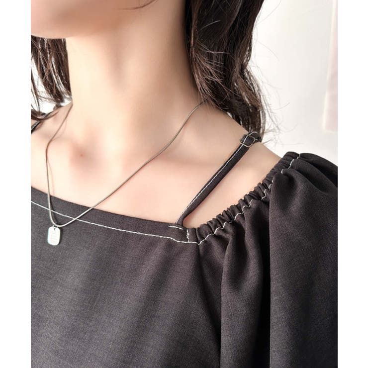 トレンド感たっぷり！2way配色ステッチペプラムブラウス（半袖） | Classical Elf  | 詳細画像21 