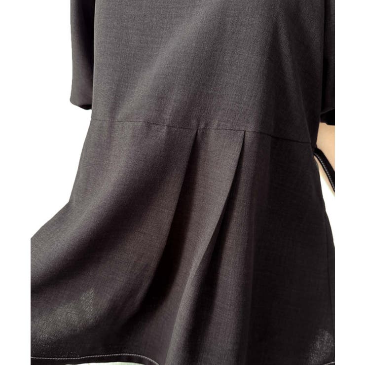 トレンド感たっぷり！2way配色ステッチペプラムブラウス（半袖） | Classical Elf  | 詳細画像23 