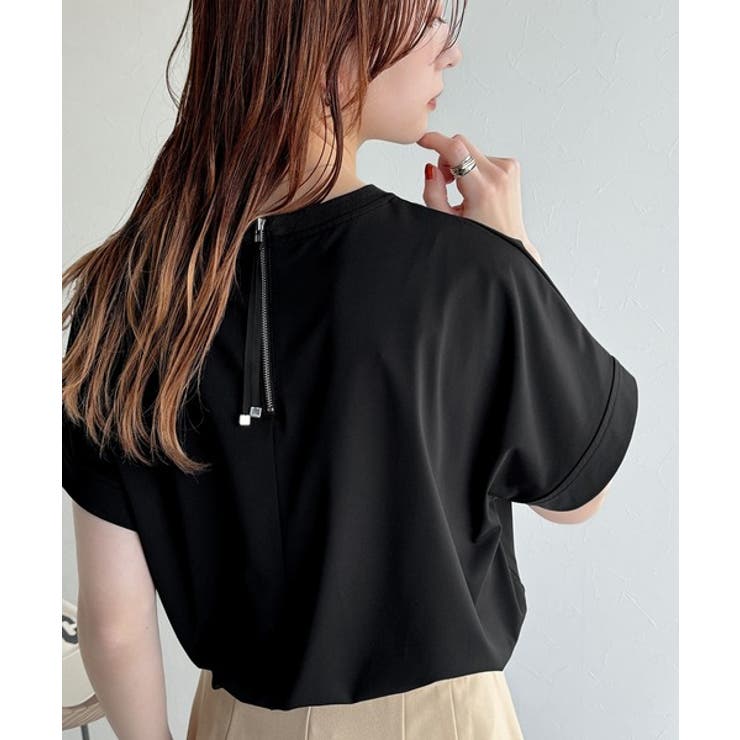 着るUV！ひんやりバックファスナードルマンスリーブ胸刺繍半袖トップス | Classical Elf  | 詳細画像14 