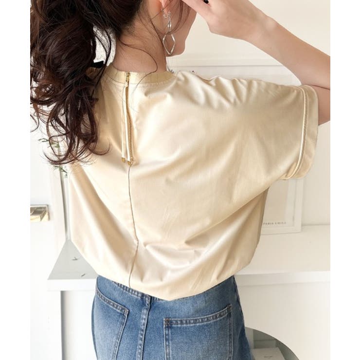 着るUV！ひんやりバックファスナードルマンスリーブ胸刺繍半袖トップス | Classical Elf  | 詳細画像27 