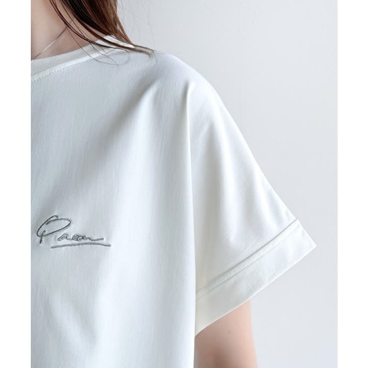 着るUV！ひんやりバックファスナードルマンスリーブ胸刺繍半袖トップス | Classical Elf  | 詳細画像36 