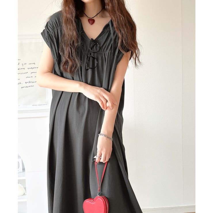 旬の素材&デザイン。大人の前後2WAYシルケット加工シャーリングフレアワンピース… | Classical Elf  | 詳細画像15 