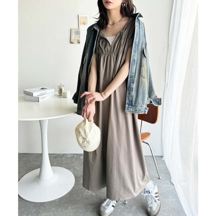 旬の素材&デザイン。大人の前後2WAYシルケット加工シャーリングフレアワンピース… | Classical Elf  | 詳細画像26 